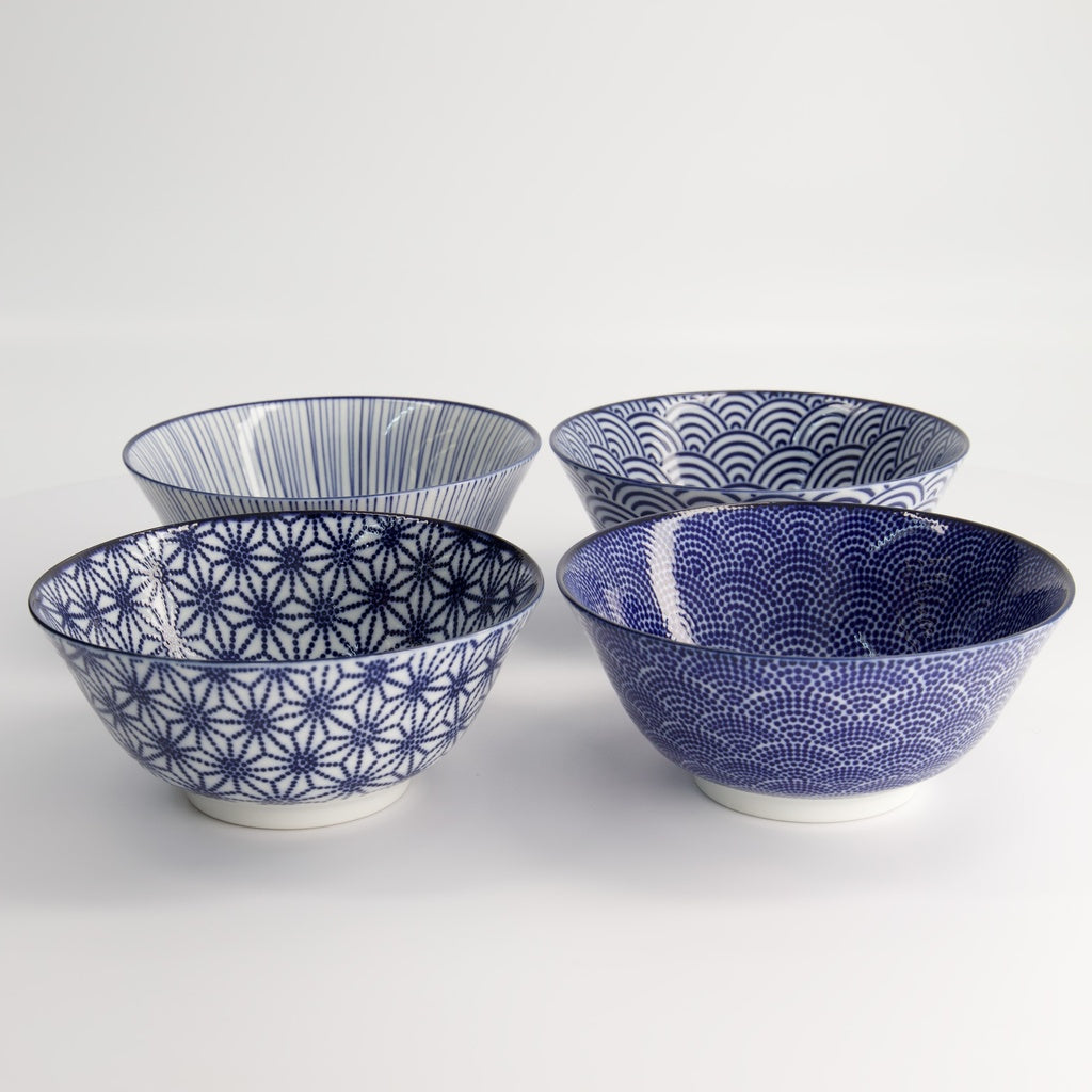 Nippon Blue Bowl-Geschenkset Japonism 4er-Set, je 500 ml