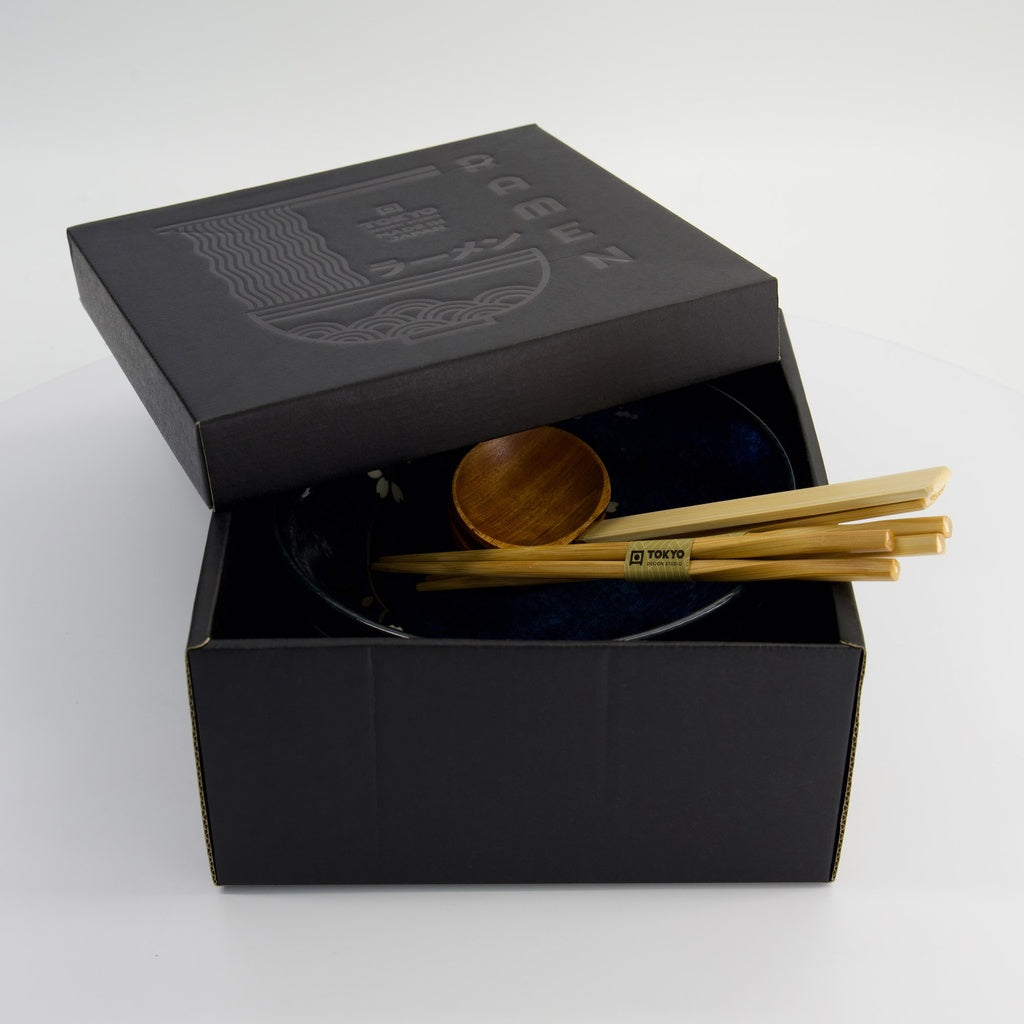 Ramen-Geschenkset Cobalt Sakura Blue 6-teilig 1200 ml