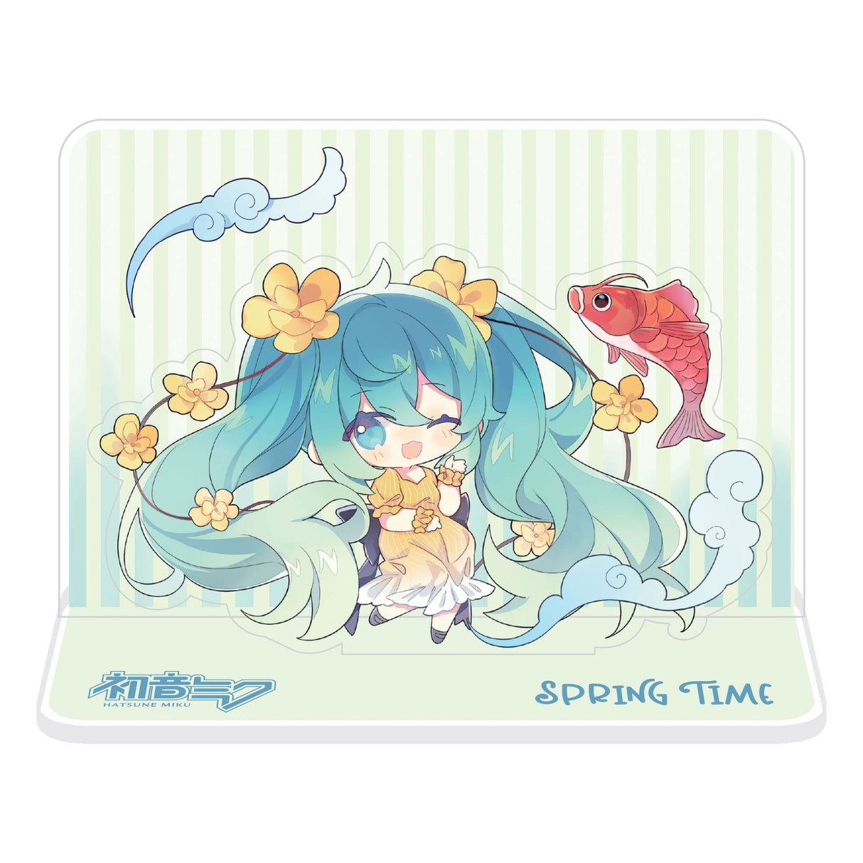 Hatsune Miku Spring Time Chibi Miku with Koi | Hatsune Miku | Acrylstand 15 x 10,5 cm