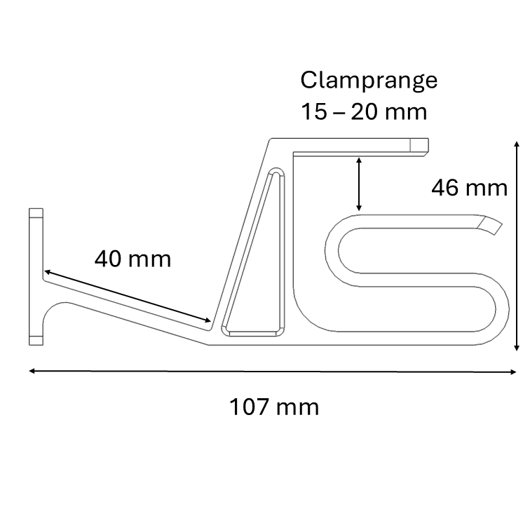 MG Shelf Clamp | Max - 4cm