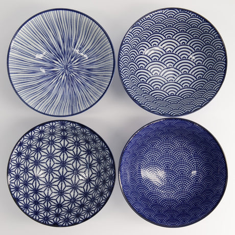 Nippon Blue Bowl-Geschenkset Japonism 4er-Set, je 500 ml