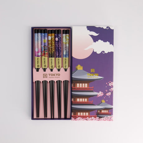 Essstäbchen-Geschenkset „Purple Temple“