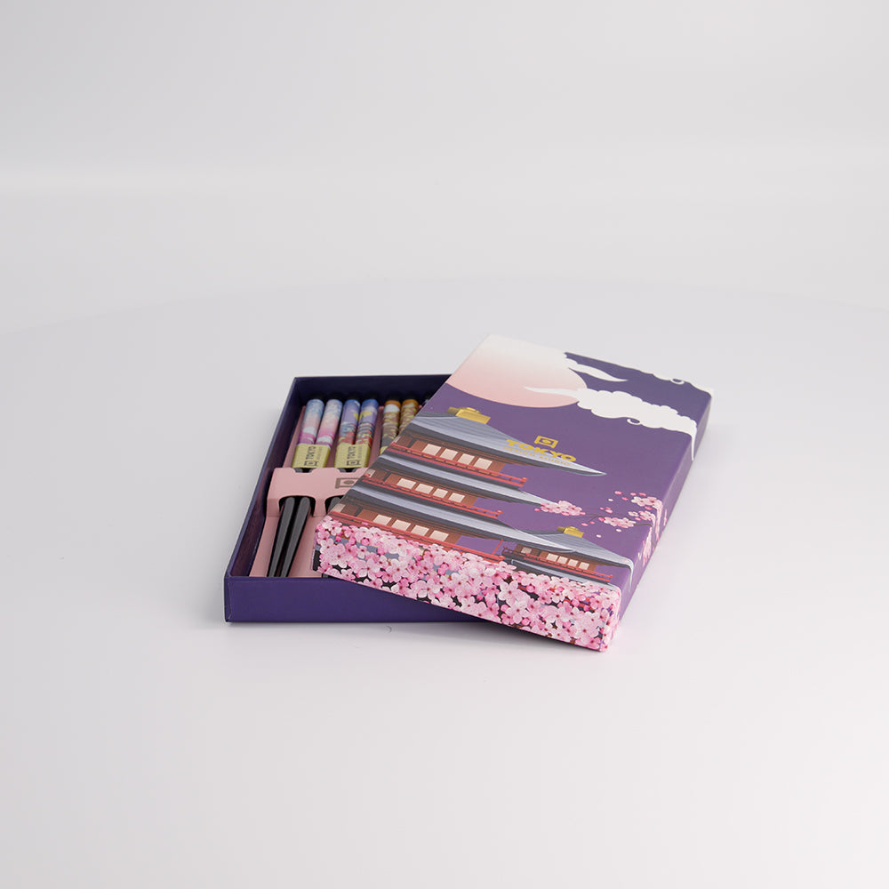 Essstäbchen-Geschenkset „Purple Temple“