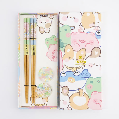 Esstäbchen-Geschenkset ''Kawaii Animals''