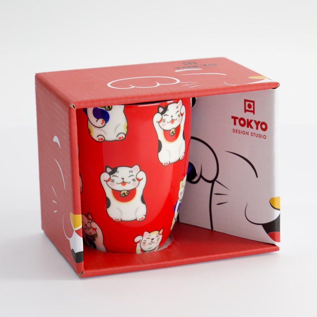 Kawaii Neko | Rot | Tasse mit Geschenkbox 340  ml