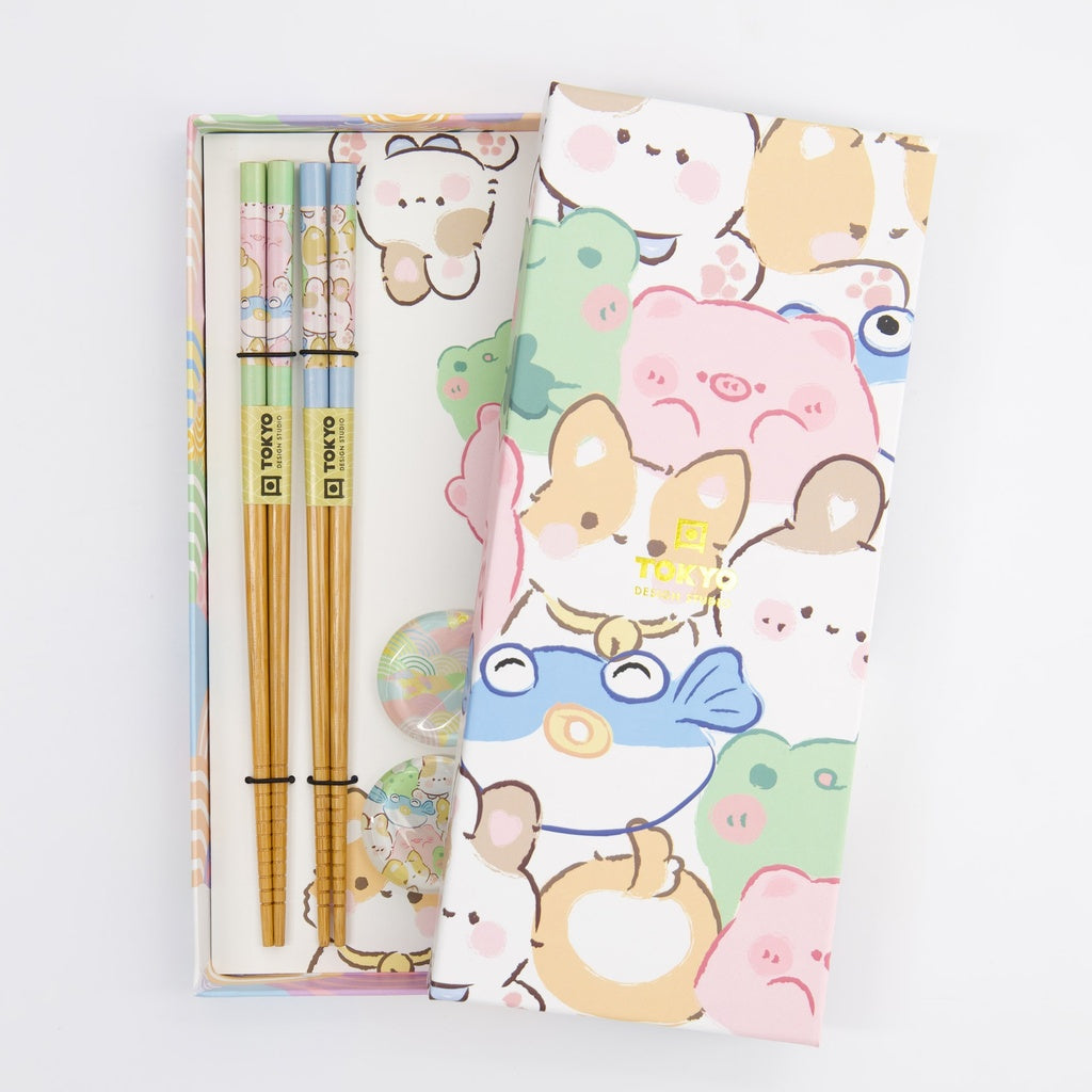Esstäbchen-Geschenkset ''Kawaii Animals''