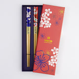Esstäbchen-Geschenkset ''Red & Blue Flower''