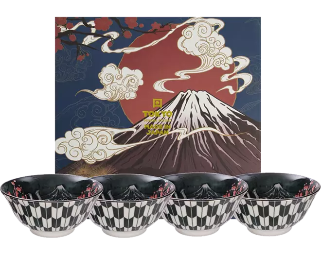 Rice Bowl-Geschenkset Asakusa Kabuki 4er-Set, je 550ml