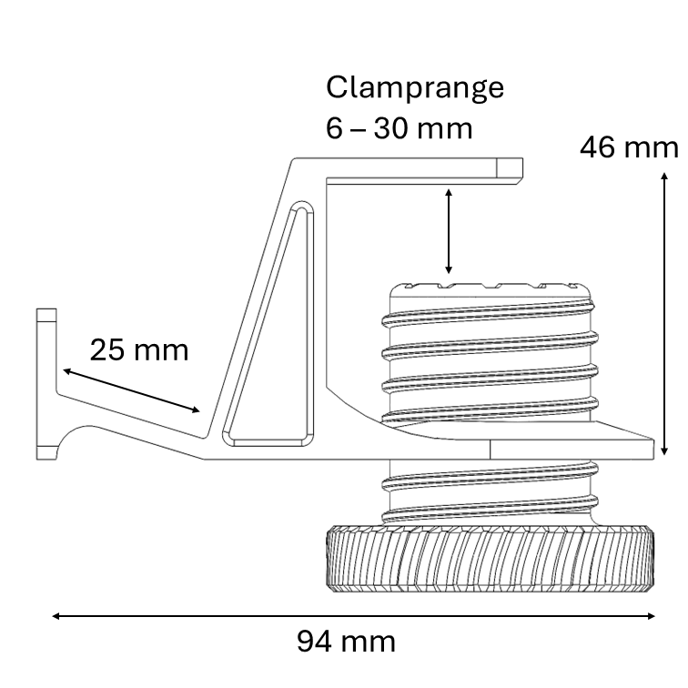 MG Shelf Clamp Plus | Classic - 2,5cm
