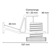 MG Shelf Clamp Plus | Max - 4cm